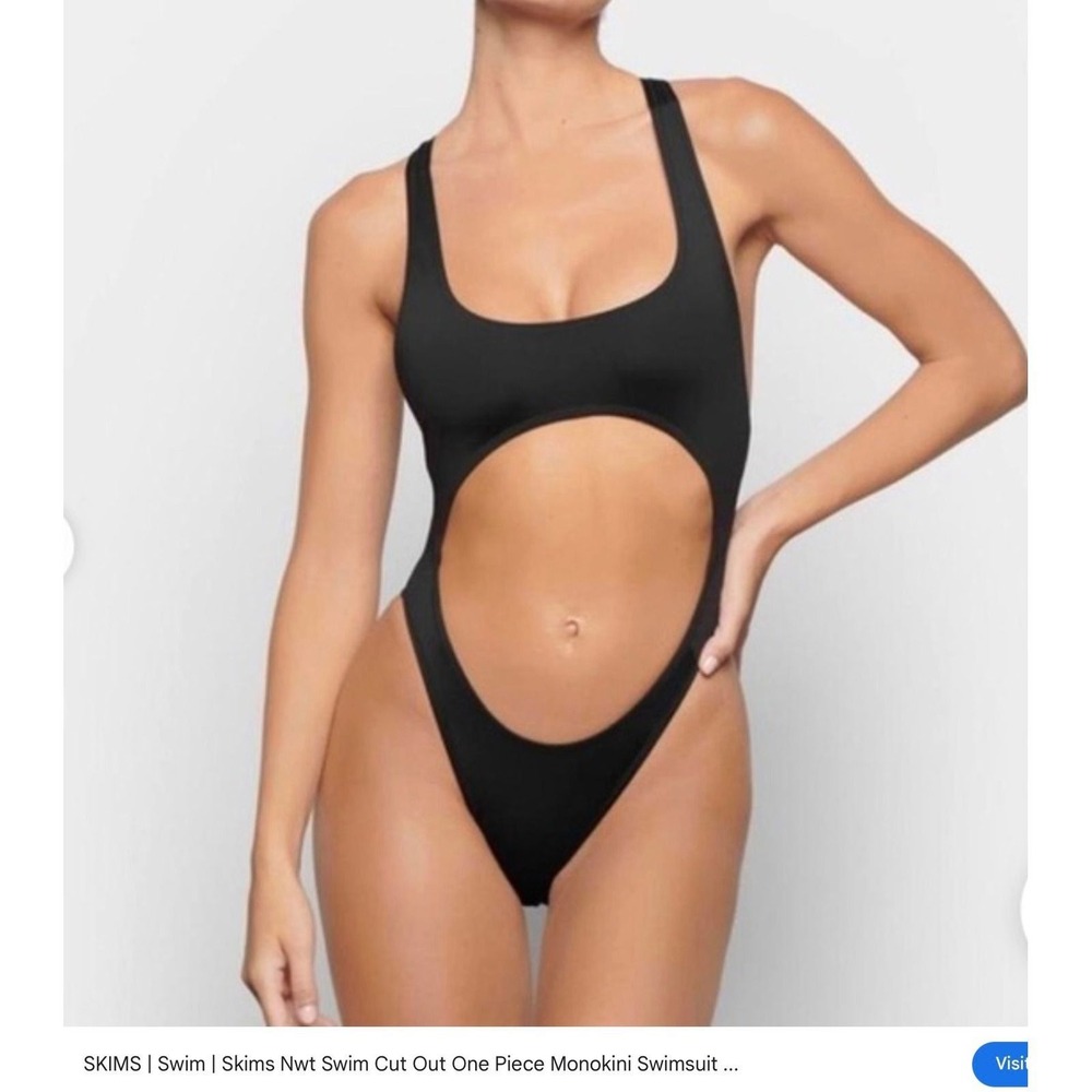 SKIMS Swim Cut Out One Piece Monokini Onyx Black 2X SW-MKN-0012 New